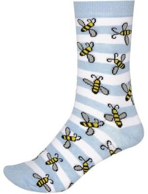 River Island Blue novelty striped bee print socks
