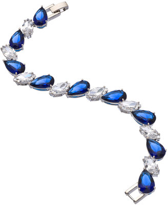 Carolee Silver Clear and Blue Stone Tennis Bracelet