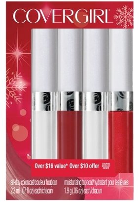 CoverGirl Outlast Lipcolor Holiday Gift Set Brazen Raisin 542, Radiant Red 730 1.0set
