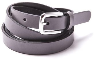 Balsamik Ladies Leather Belt with Rounded Silver-Coloured Buckle
