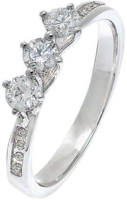 Trilogy Love DIAMOND 9 Carat White Gold 50 Point Ring With Diamond Set Shoulders