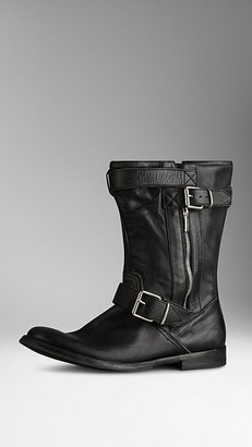 Burberry Belted Leather Boots