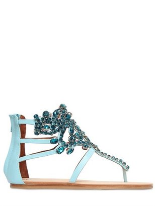Jeffrey Campbell 10mm Jeweled Leather Sandals