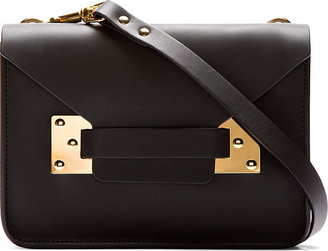 Sophie Hulme Black Saddle Leather Mini Envelope Bag