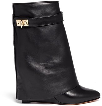 Givenchy Shark tooth turn lock leather wedge boots