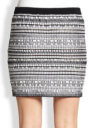 Helmut Lang Textured-Pattern Knit Mini Skirt