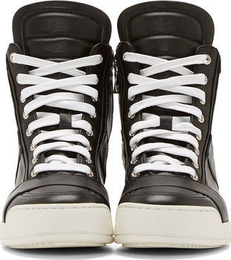 Balmain Black Leather Kol High-Top Sneakers