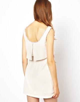 By Zoé Mini Dress with Cut Out Back and Contrast Rope Trim