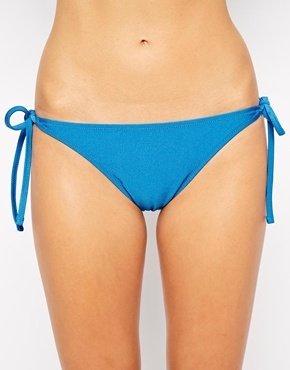 Playful Promises Blue China Tie Side Bikini Bottoms