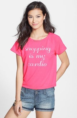 Starling 'Shopping Is My Cardio' French Terry Tee (Juniors)