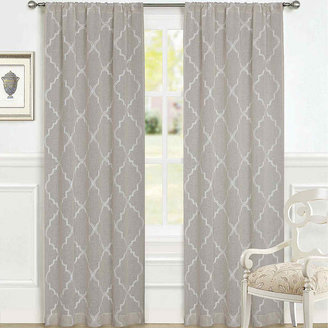 Laura Ashley Windsor Rod-Pocket 2-Pack Sheer Curtain Panels