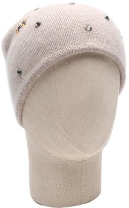 Portolano mushroom cashmere knit embellished hat