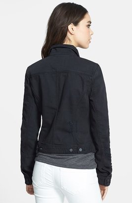 Paige Denim 'Vermont' Distressed Denim Jacket (Vintage Black)