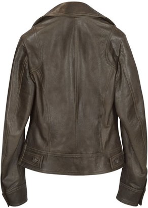 Forzieri Brown Leather Two-Button Jacket