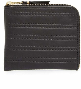 Comme des Garcons 'Embossed Stitch' Leather Half Zip French Wallet
