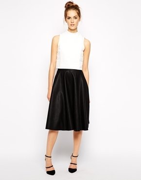French Connection Flared Skirt in PU