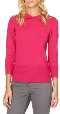 Ben de Lisi Petite designer bright pink textured collar jumper