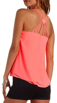 Charlotte Russe Neon Strappy Swing Tank Top