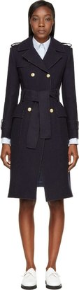 Thom Browne Navy Serged-Seam Trench Coat