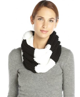 French Connection black and white knit striped snood scarf