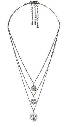 Charlotte Russe Rhinestone Flower Layering Necklaces - 3 Pack