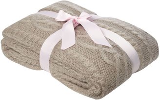 House of Fraser Shabby Chic Mohair effect cable knit throw