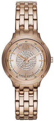 Armani Exchange Rose Gold Dial and Bracelet Ladies Watch