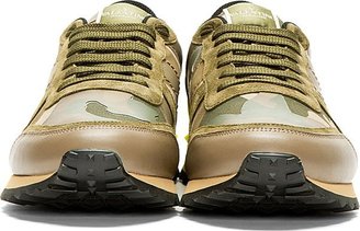 Valentino Green Camo Studded Running Shoes