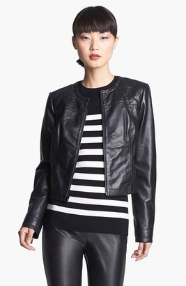 Nordstrom Miss Wu Zip Front Leather Jacket Exclusive)