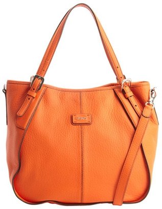 Tod's orange leather logo stamp convertible shoulder bag