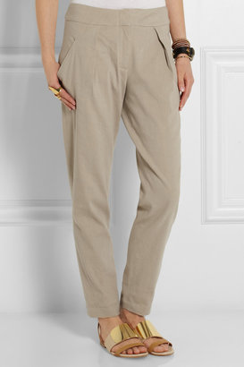 Donna Karan Washed stretch linen-blend pants