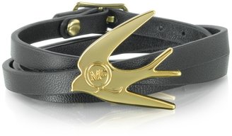 McQ Swallow Triple Wrap Leather Bracelet