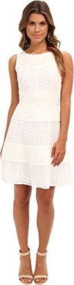Jessica Simpson Women's Fit-and-Flare Dress with Lace Panel
