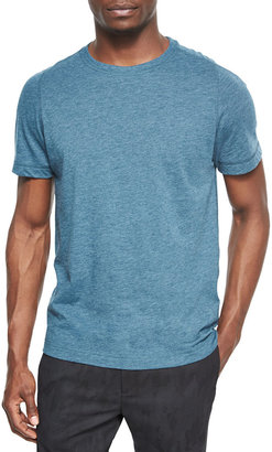 Theory Perran Rely Heathered Crewneck Tee, Blue