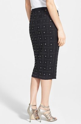 Search for Sanity Embellished Stretch Knit Midi Skirt