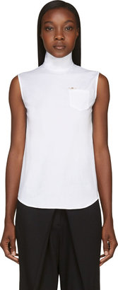 DSquared 1090 Dsquared2 White Sleeveless Turtleneck Clinic Top