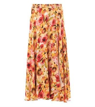 Haute Hippie Floral-print silk maxi skirt