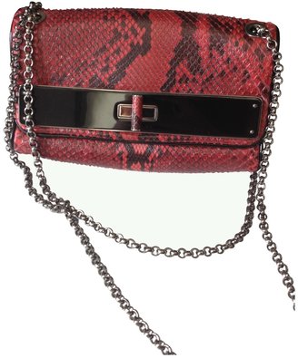 Barbara Bui Leather And Python Clutch Bag