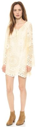 Twelfth St. By Cynthia Vincent Lace up Bell Sleeve Dress