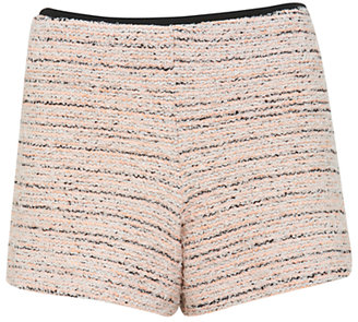 Miss Selfridge Boucle Shorts, Coral