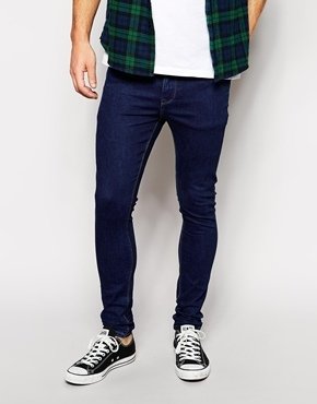 ASOS Super Skinny Jeans With Blue Wash - Blue