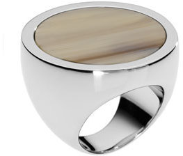 Michael Kors Silver-Color Slice Ring with Horn Design Detail