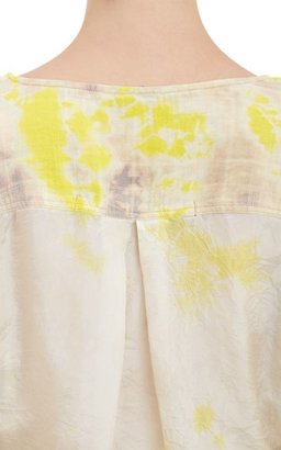 Raquel Allegra Plaid-Pattern Tie-Dye Dress-Yellow