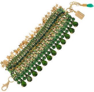 Venessa Arizaga Emerald Sea 18-karat gold-plated crystal bracelet
