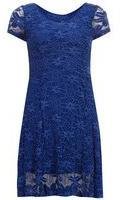 Izabel London Womens Cobalt Blue Floral Lace Dress- Cobalt