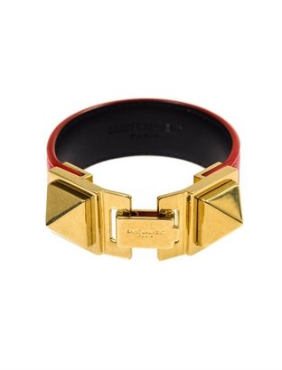 Saint Laurent Double stud leather bracelet