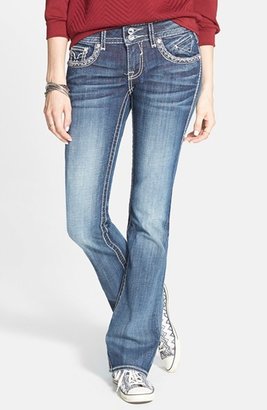 Vigoss 'Chelsea' Whipstitch Bootcut Jeans (Dark Wash) (Juniors)
