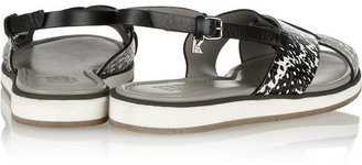 Karl Lagerfeld Paris Snake-effect leather sandals