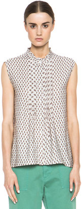 Boy By Band Of Outsiders Desert Flower Cotton-Blend Pintuck Tank in Navy