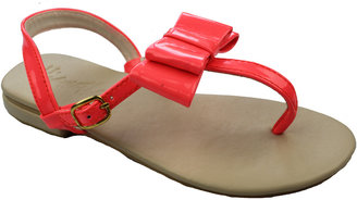 Joee Tween Tahlia by Minihaha Neon Coral Bow Front Girls Sandals